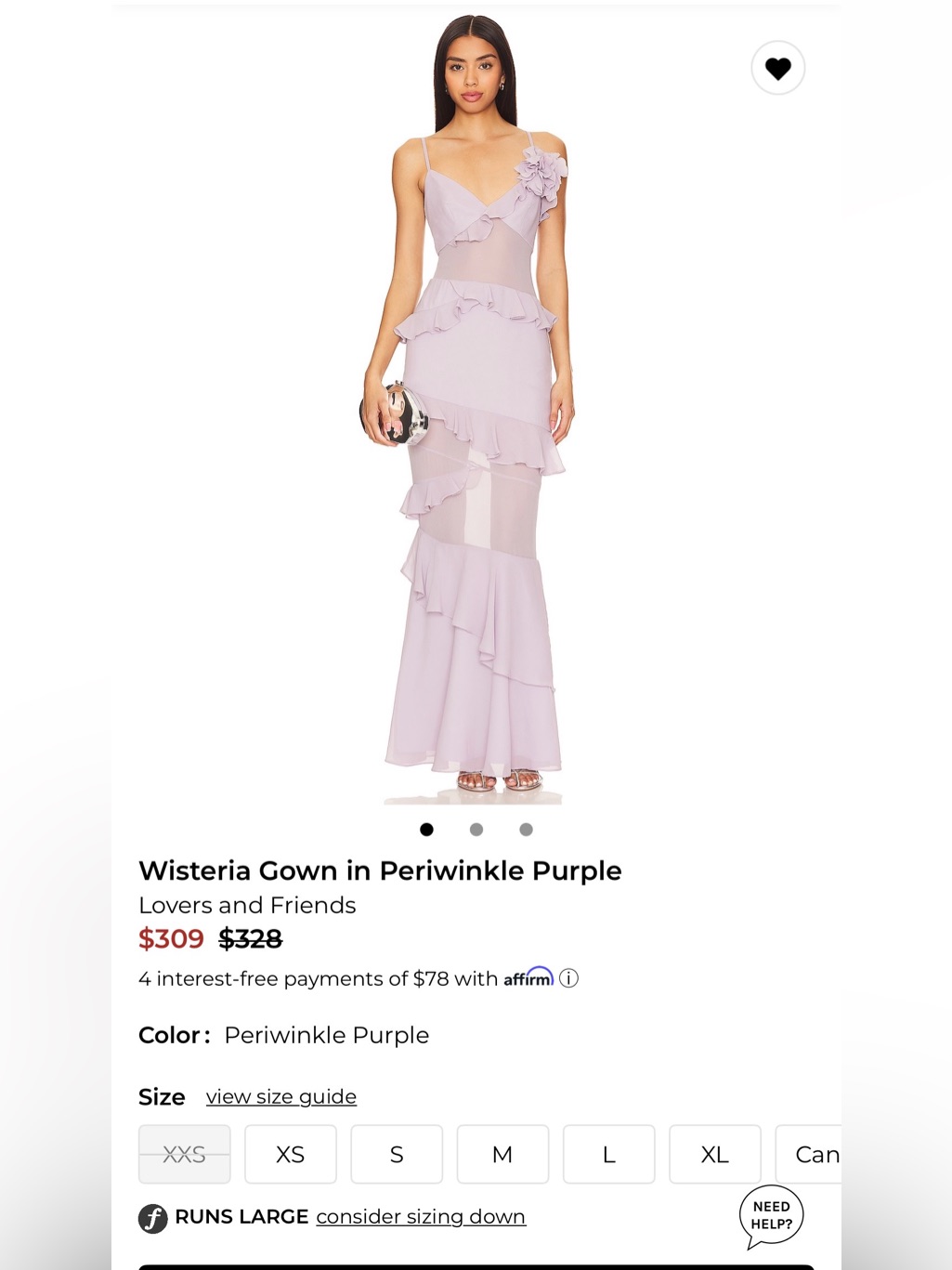 Lovers + Friends Periwinkle Ruffle Maxi Skirt